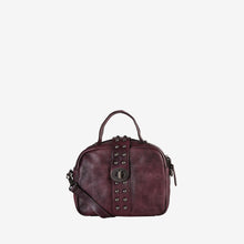 Genuine Leather Round Studded Mini Tote Bag